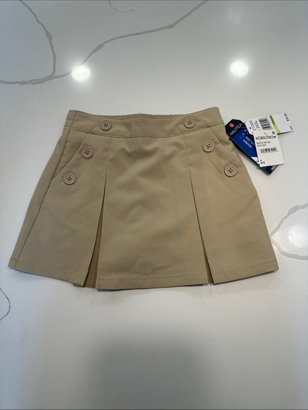 NWOT Nautica girls pleated school uniform khaki skort size 4